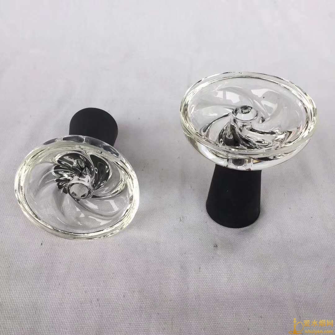阿拉伯水烟玻璃水晶透明白玻璃硅胶烟锅高档烟碗